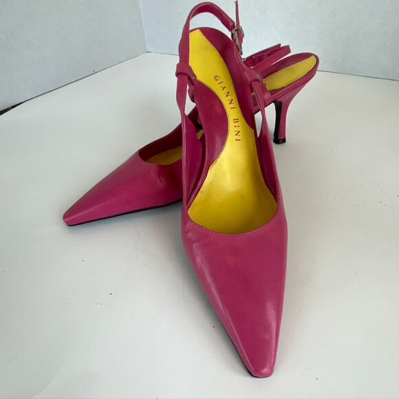 Gianni Bini Pink Leather slides Sz 7.5 - Picture 6 of 7